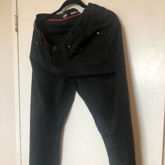 Vintage Wrangler Black Pants. Size 38x30. Red Trim - Picture 1 of 11